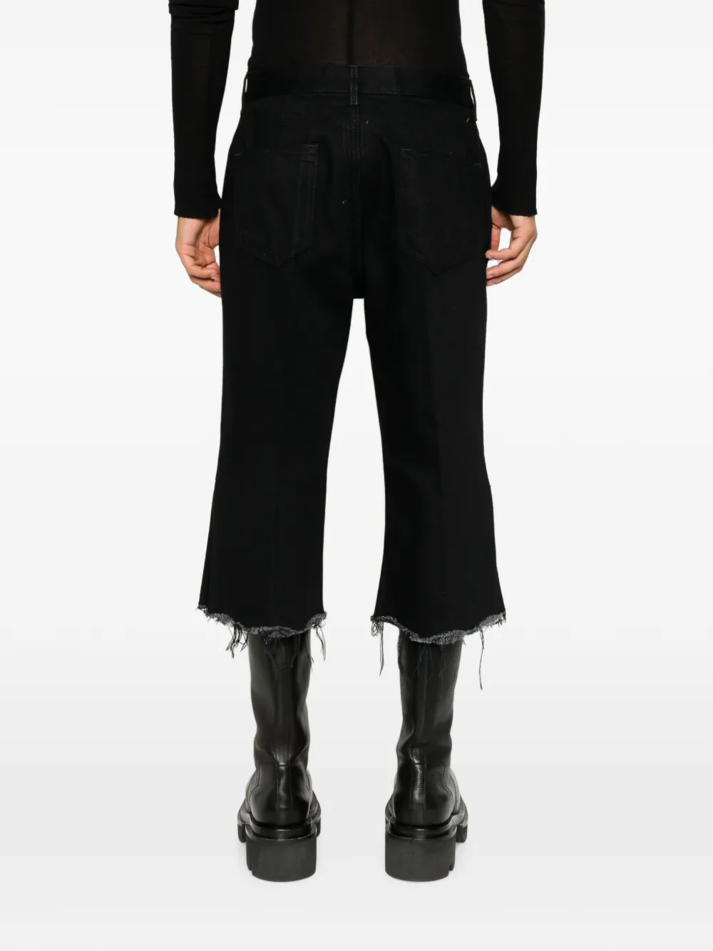 Rick Owens Bolan cutoffs raw-cut denim shorts Zwart
