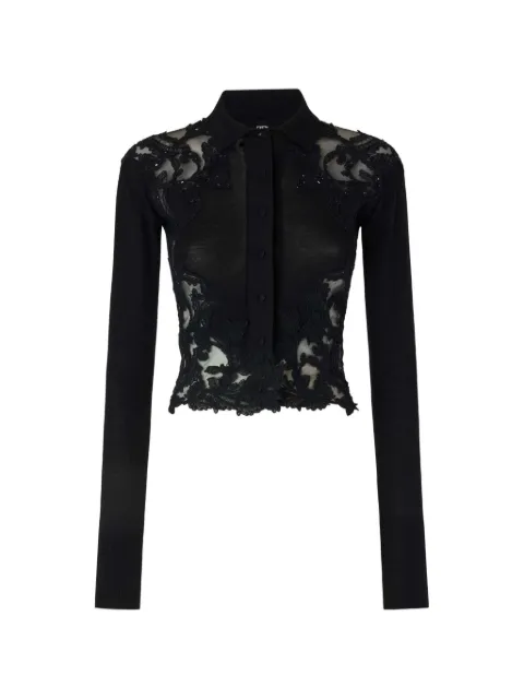 Ermanno Scervino lace-embroidered wool shirt