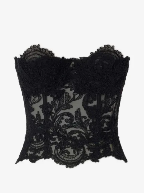 Ermanno Scervino lace-overlay corset top