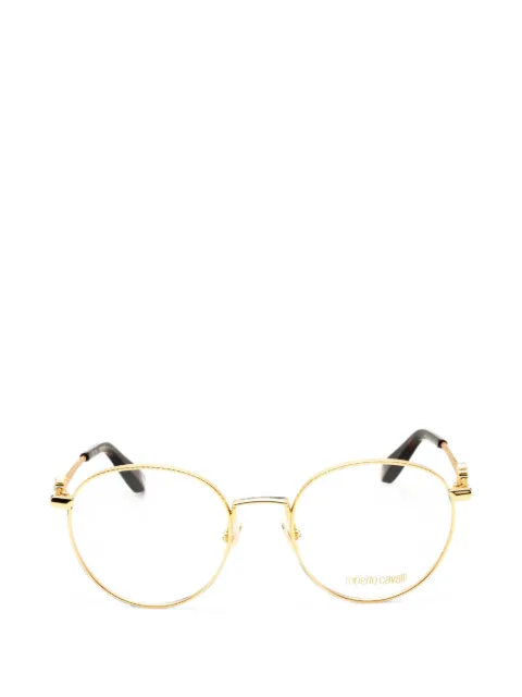 Roberto Cavalli round-frame logo-plaque glasses