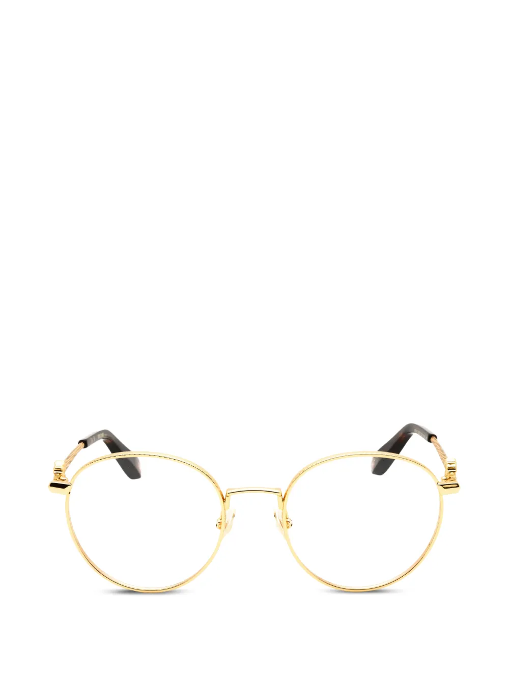 Roberto Cavalli round-frame logo-plaque glasses - Gold