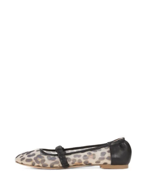 V°73 Karina leopard-print ruched-strap ballet flats