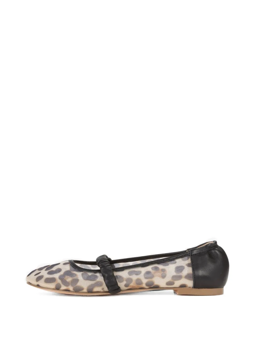 V°73 Karina leopard-print ruched-strap ballet flats - Toni neutri
