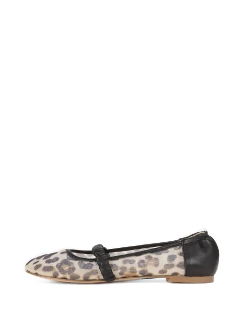 V°73 Karina leopard-print ruched-strap ballet flats