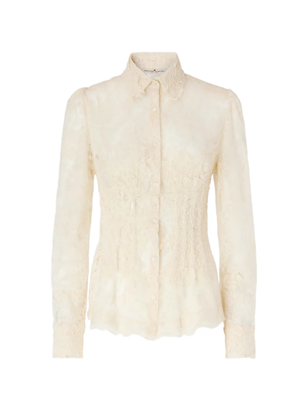 Ermanno Scervino lace-embroidered long-sleeve shirt - Nude