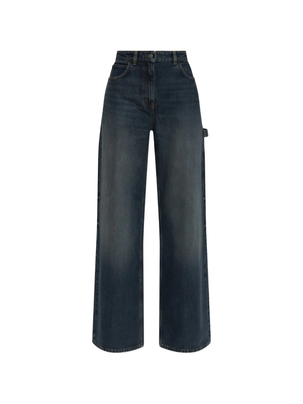 Courrèges retro blue denim baggy pants - Blau