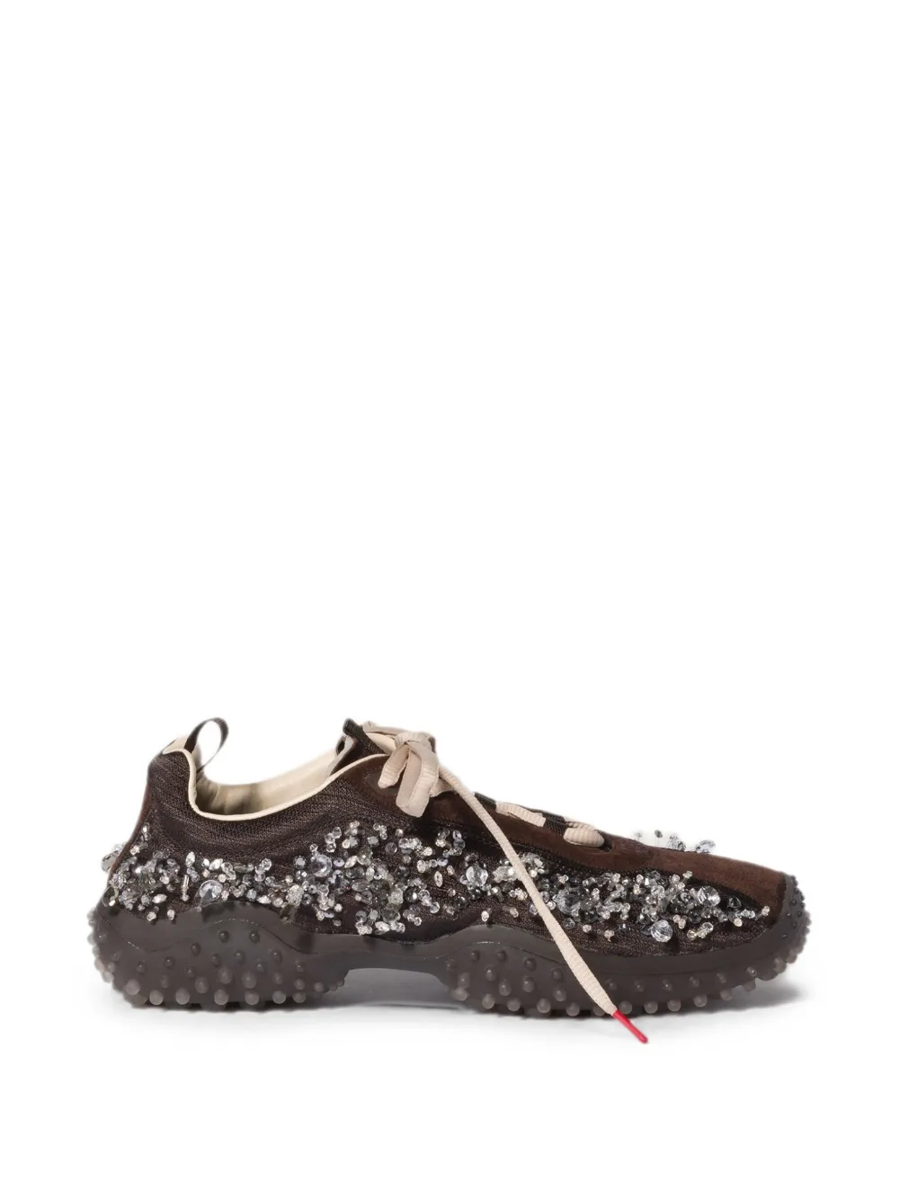 Miu Miu Bubble Sneakers aus Tech-Stoff und Wildleder - Braun