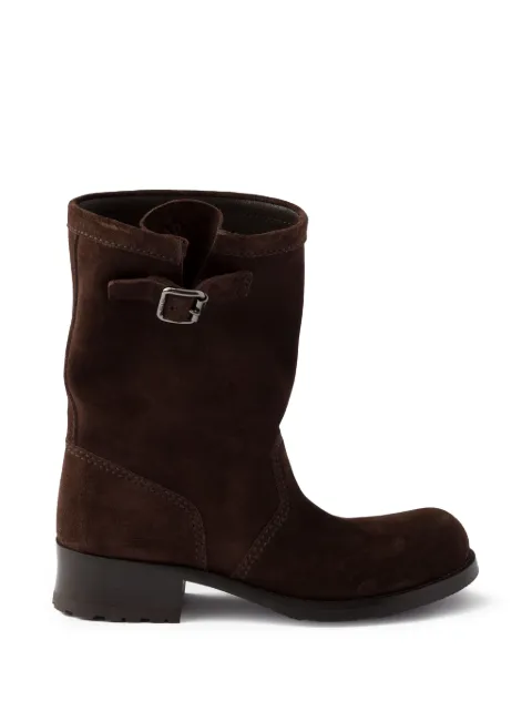 Prada suede mid-calf boots