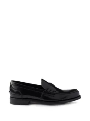 Prada レザーローファー | ブラック | FARFETCH JP