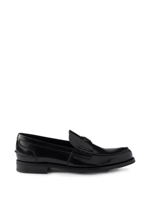 Prada brushed leather loafers