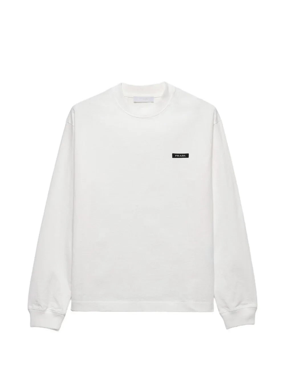 Prada long-sleeved cotton T-shirt - Bianco