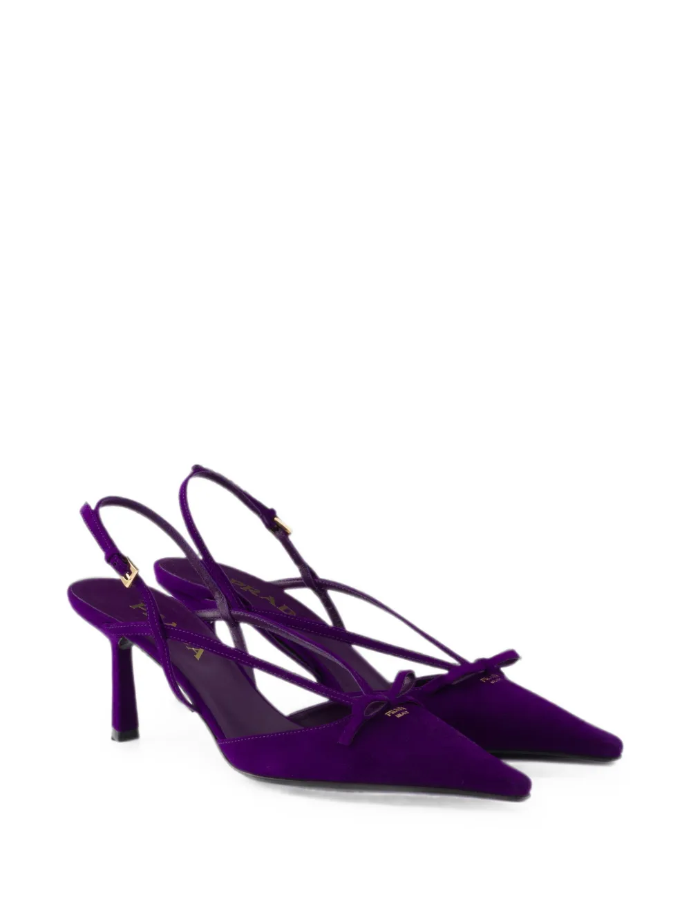 Prada suede slingback pumps Paars