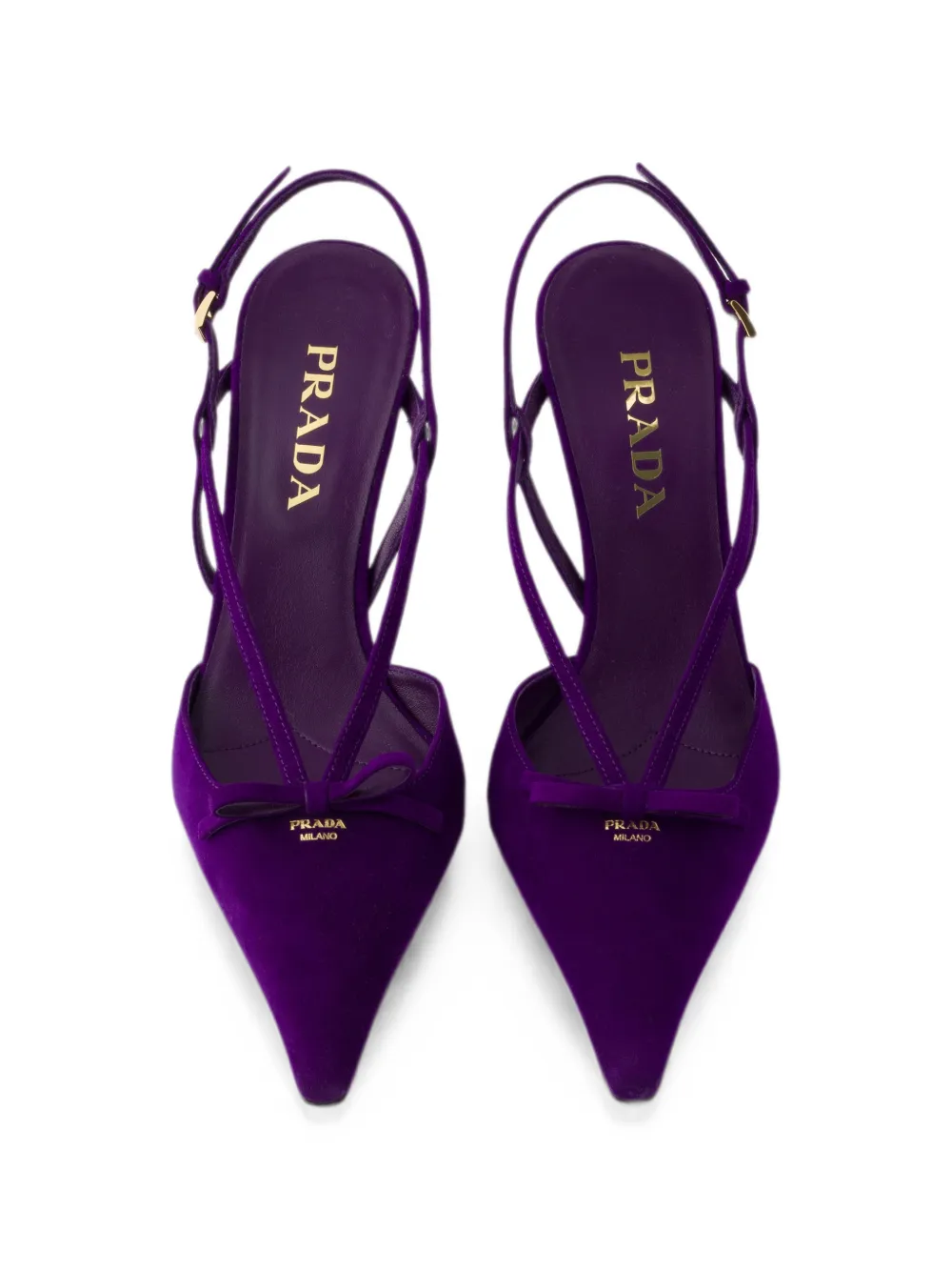 Prada suede slingback pumps Paars
