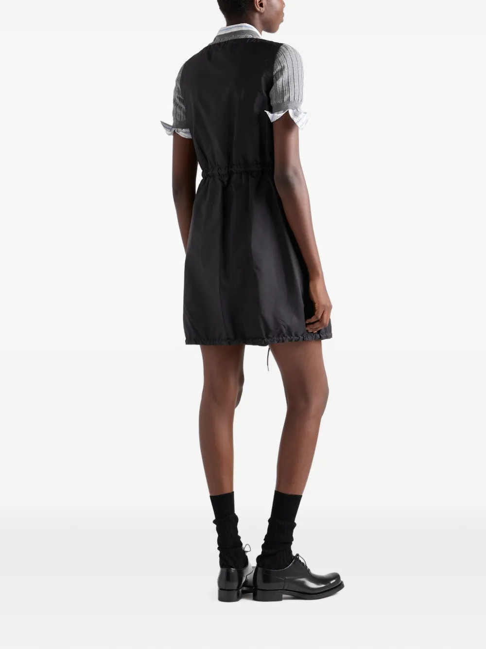 Prada Lichtgewicht Re-Nylon mini-jurk Zwart