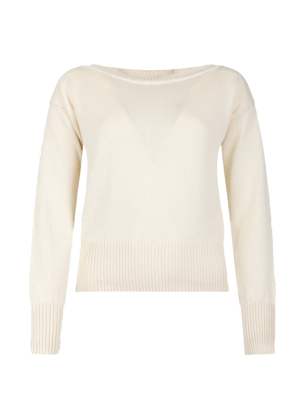 Weekend Max Mara boat-neck ribbed-trim sweater - Toni neutri