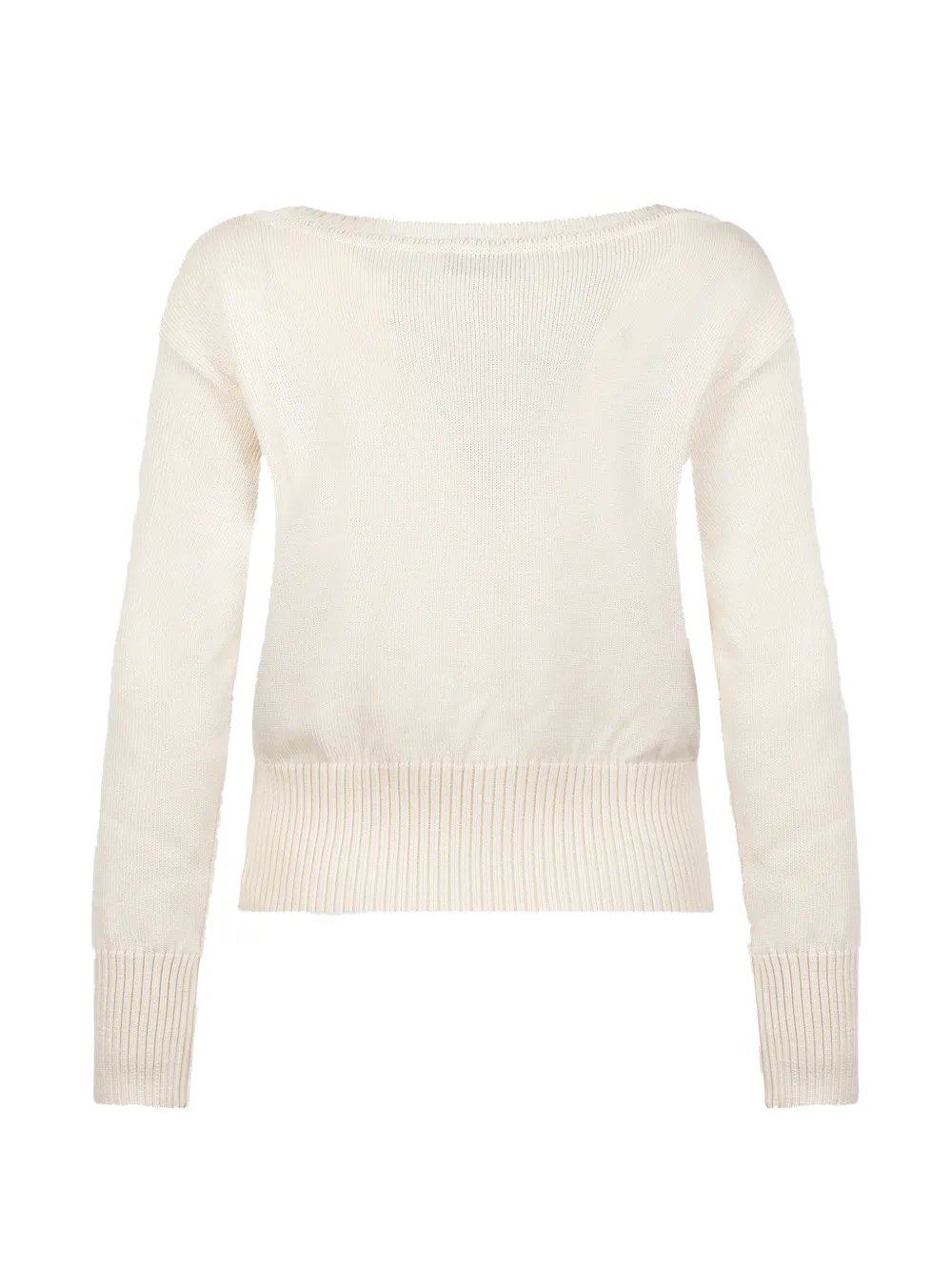 Weekend Max Mara Trui met geribbelde afwerking en boothals Beige