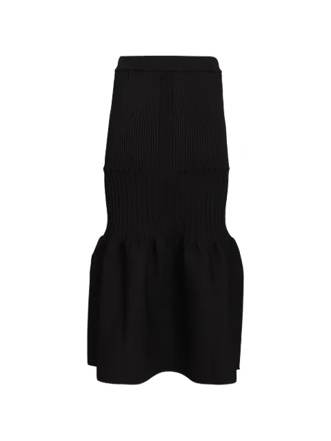 CFCL ribbed-knit ruffled midi skirt