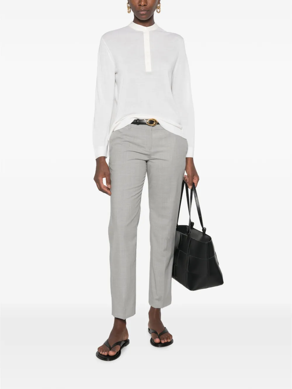 TOTEME Wollen pantalon met vouw Grijs