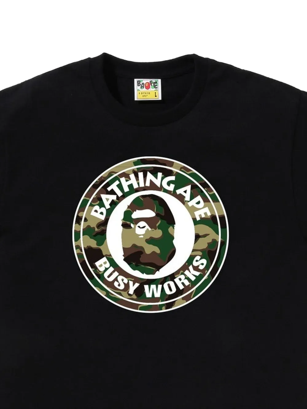 A BATHING APE Glitch Woodland Camo Busy Works T-shirt Zwart