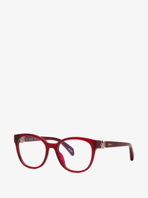 Chopard Eyewear lentes con armazón ovalada y detalles de cristal