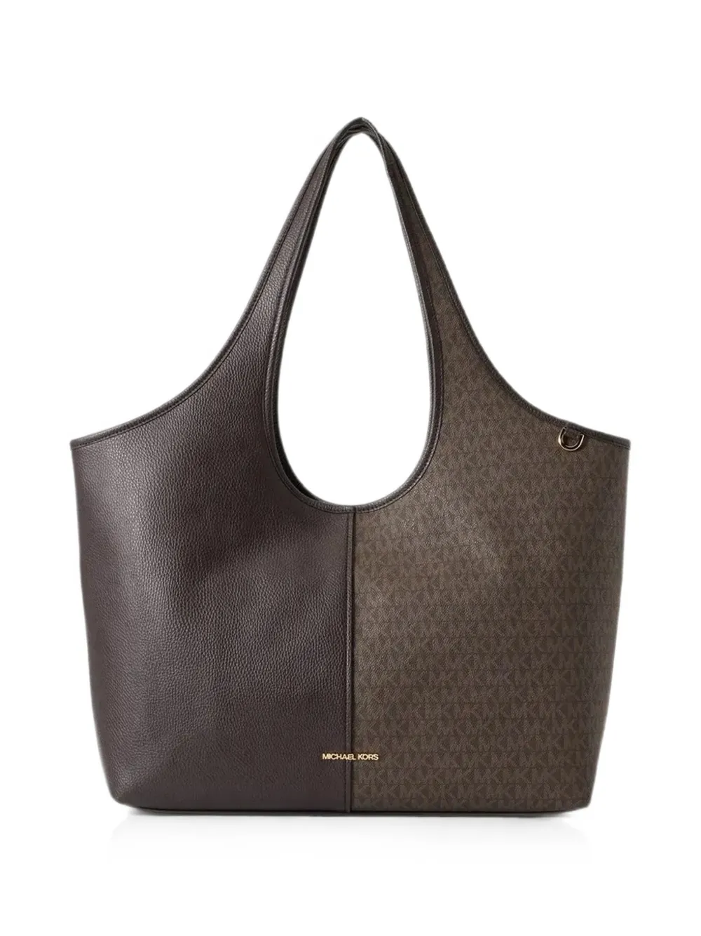 Michael Kors Henly large signature logo and textured tote bag - Braun