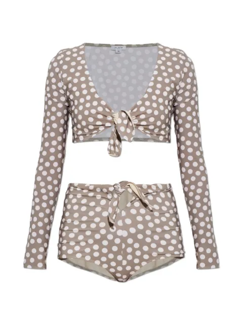 Alaïa top de bikini con estampado de lunares