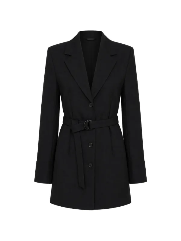 WARDROBE.NYC Single-breasted Shirt Midi Dress in Black