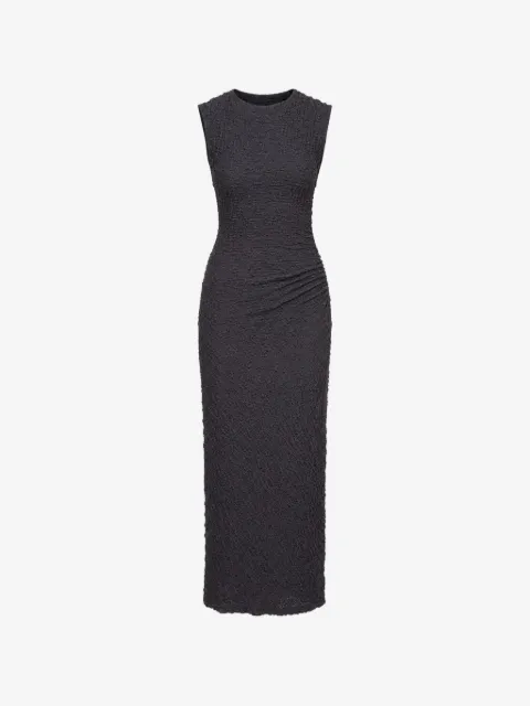 Vince textured ruched midi dress