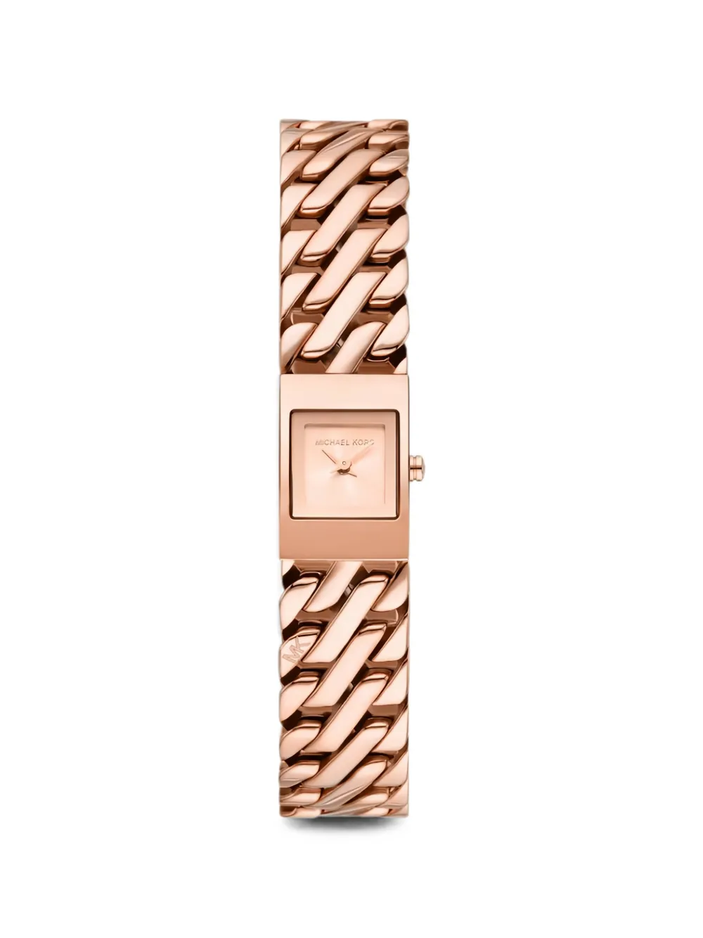 Michael Kors mini Darrington square-face curb-link 14.5mm watch - Rosa
