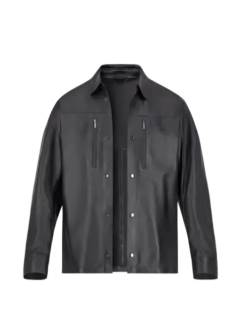 BOSS GREEN HUGO BOSS zip-pocket leather jacket