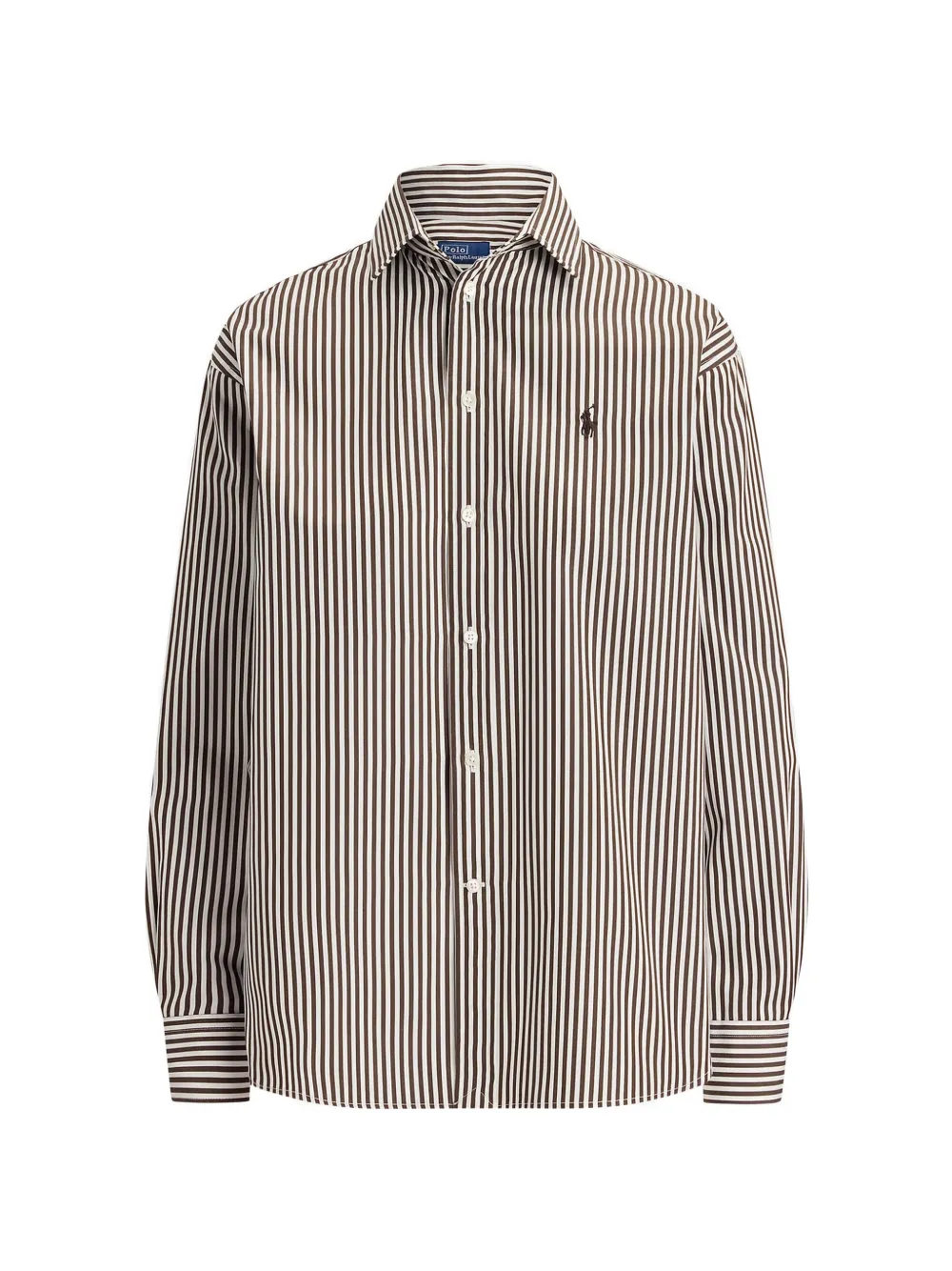 Polo Ralph Lauren striped embroidered-logo shirt - Braun