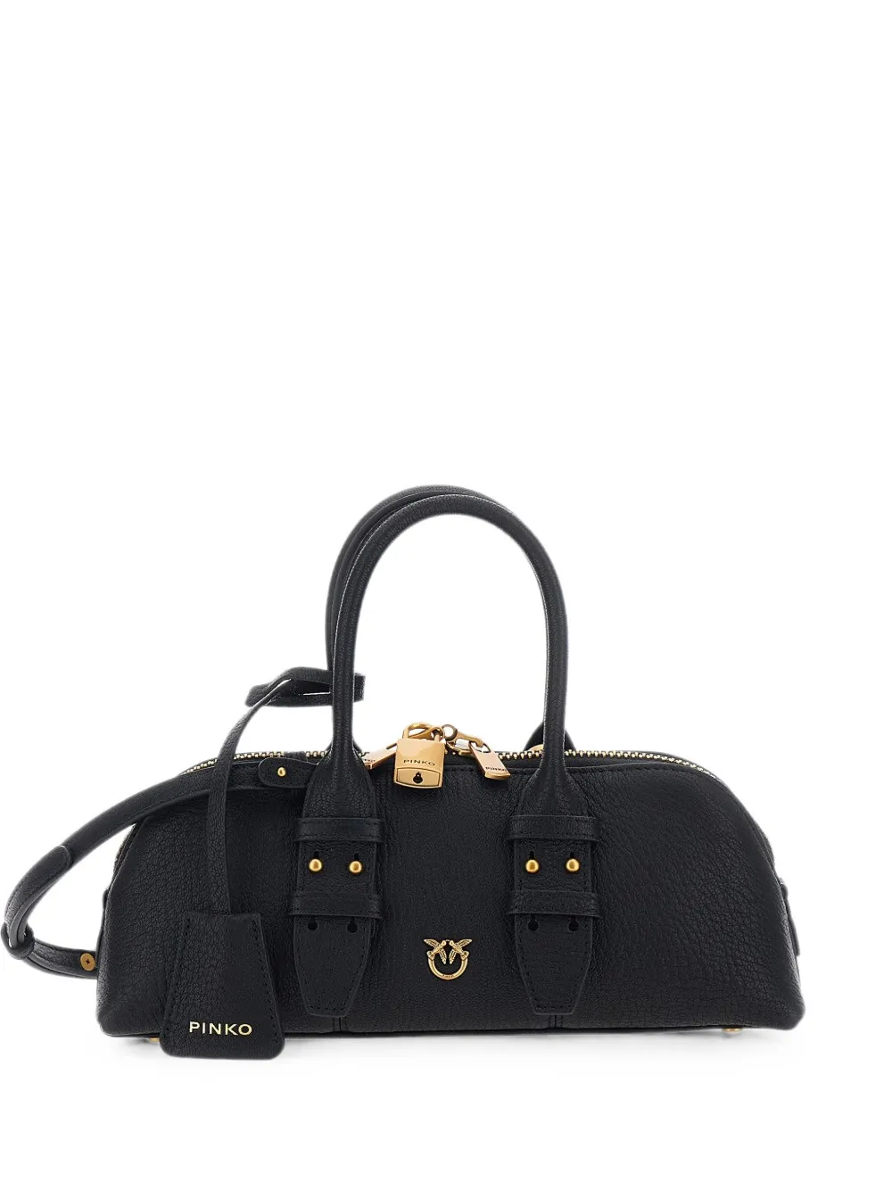 PINKO grained leather Love Birds shoulder bag - Nero