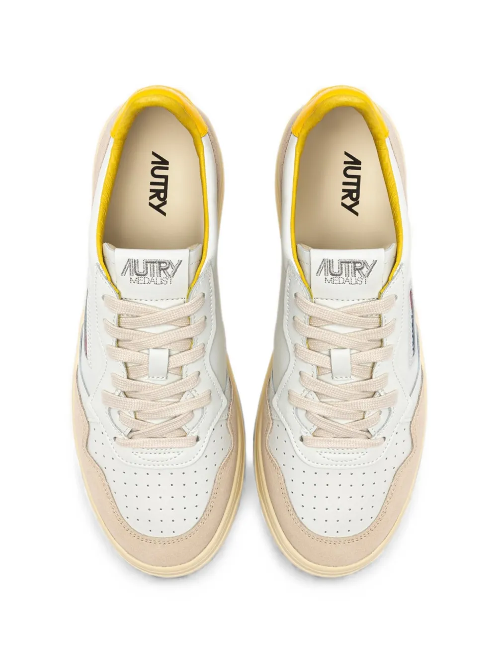Autry Medalist Low sneakers van wit leer en suède