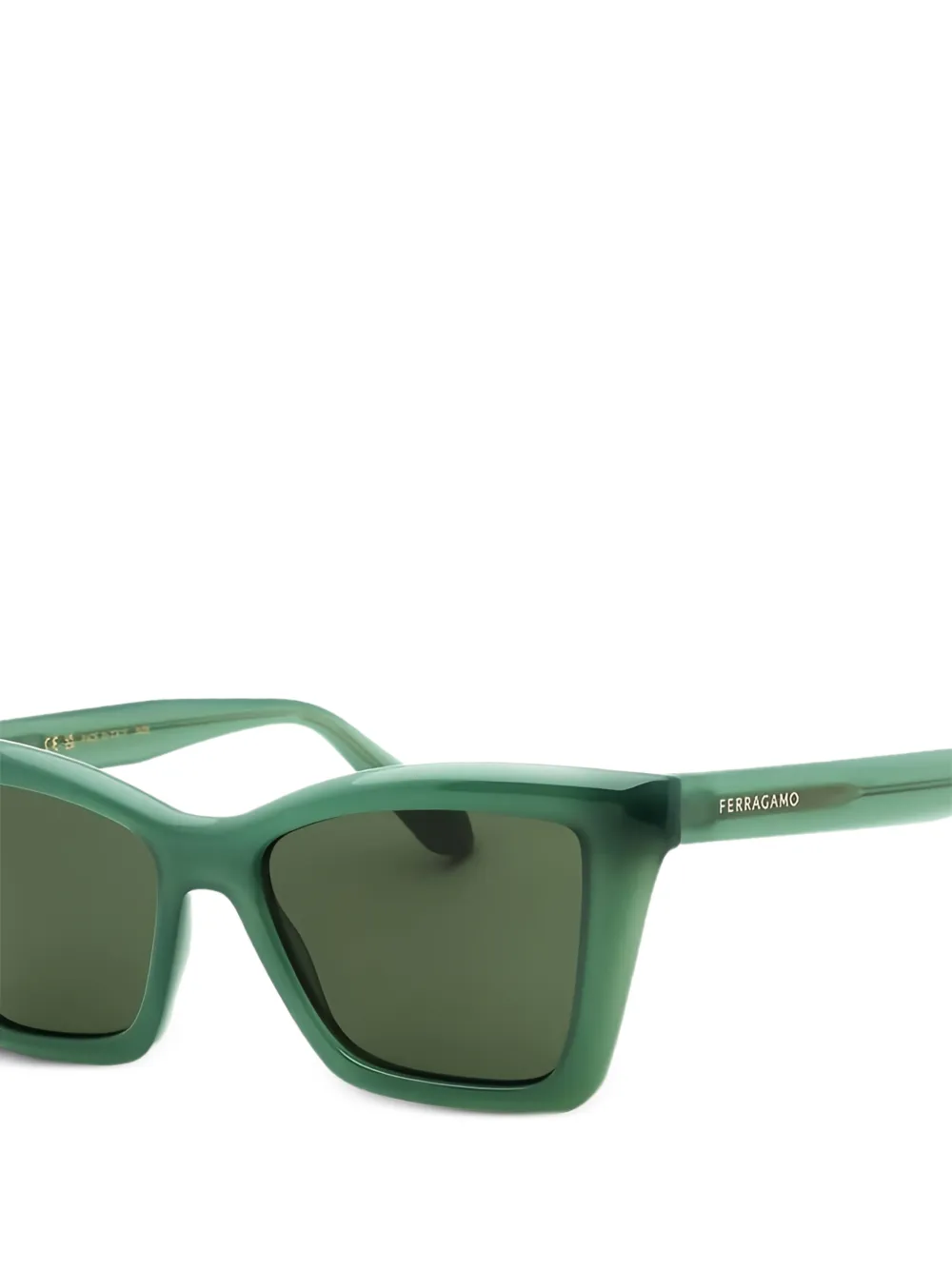 Ferragamo Eyewear Zonnebril met cat-eye montuur Groen