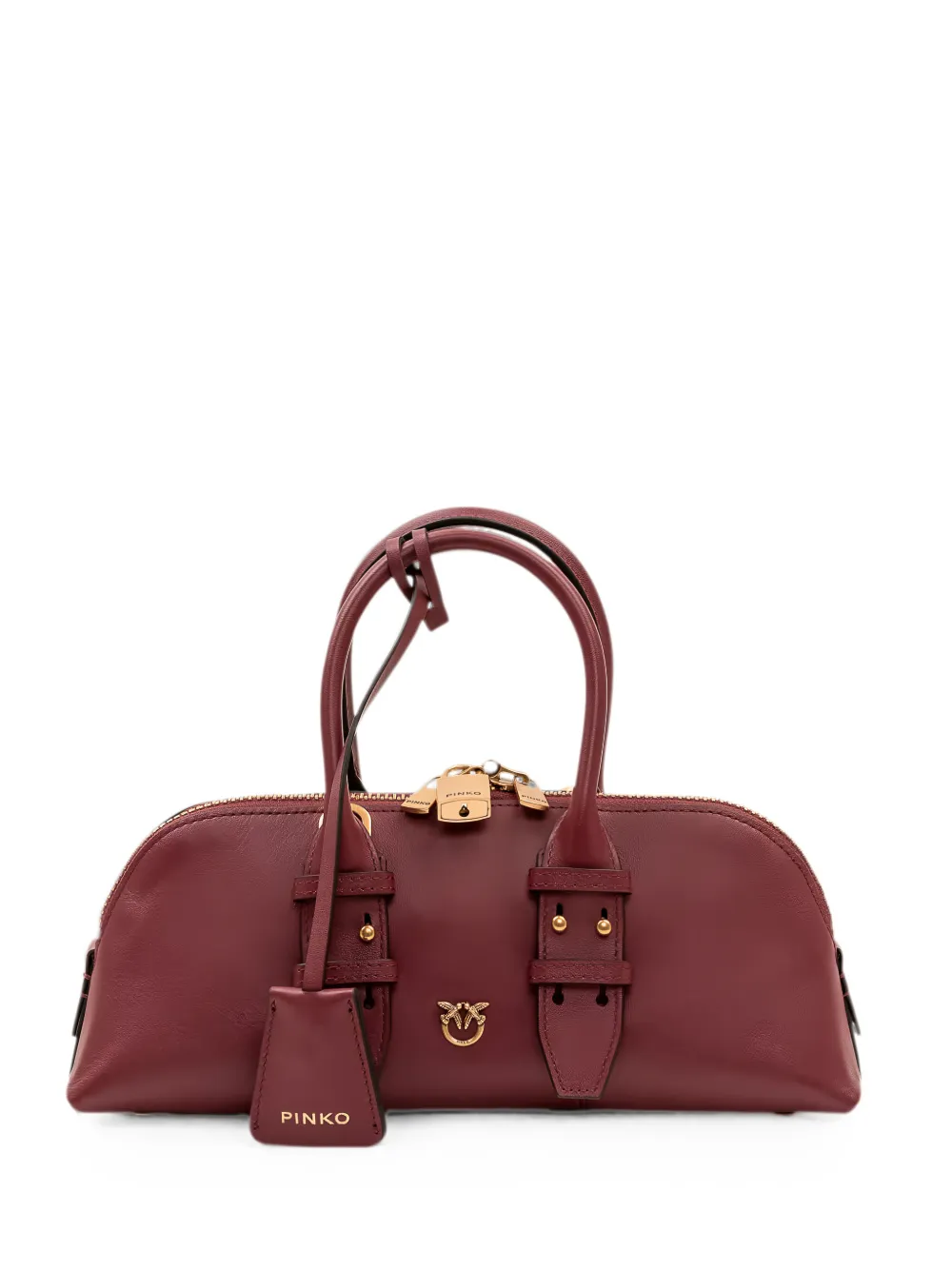 PINKO buckle-detail leather bowling bag - Rot
