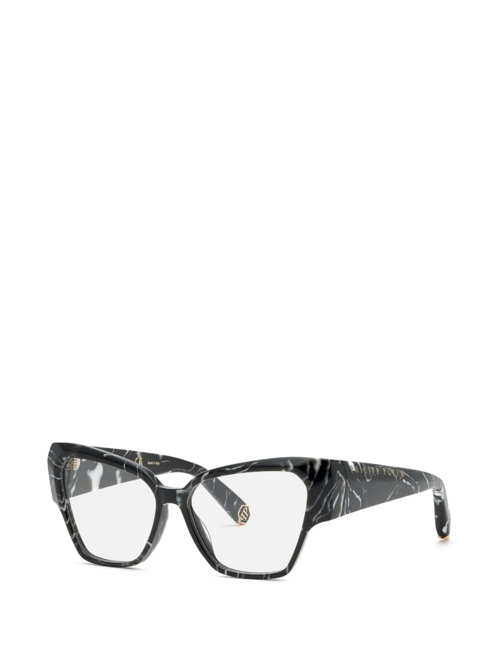 Philipp Plein marble-effect cat-eye glasses - Nero