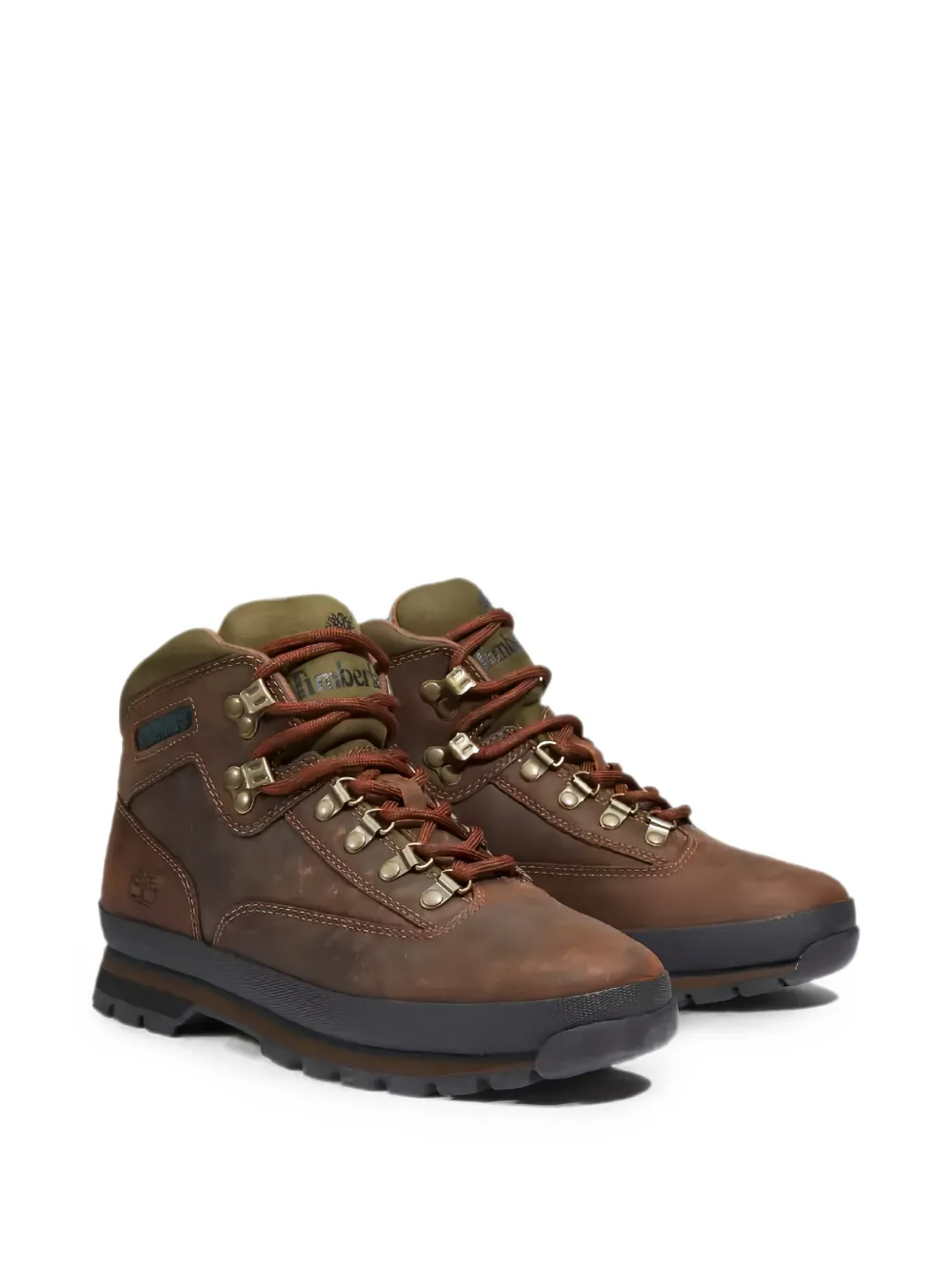 Timberland Euro Hiker logo-detail leather boots Bruin