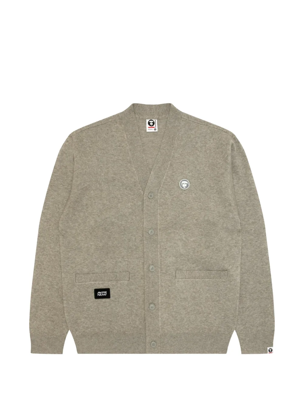 AAPE BY *A BATHING APE® logo-detail buttoned cardigan - Neutrals
