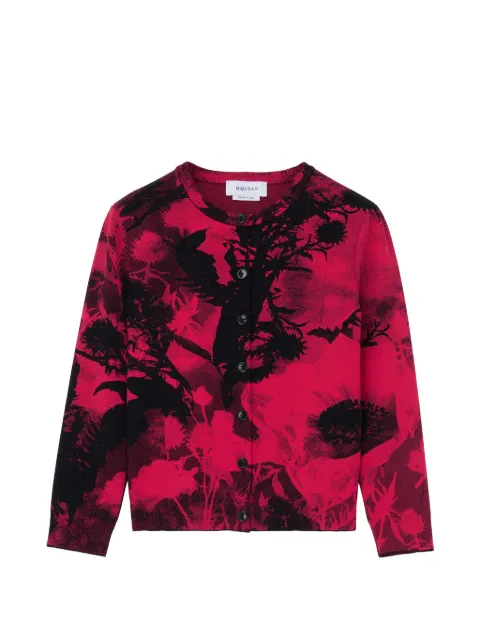 Alexander McQueen cárdigan con motivo floral en jacquard