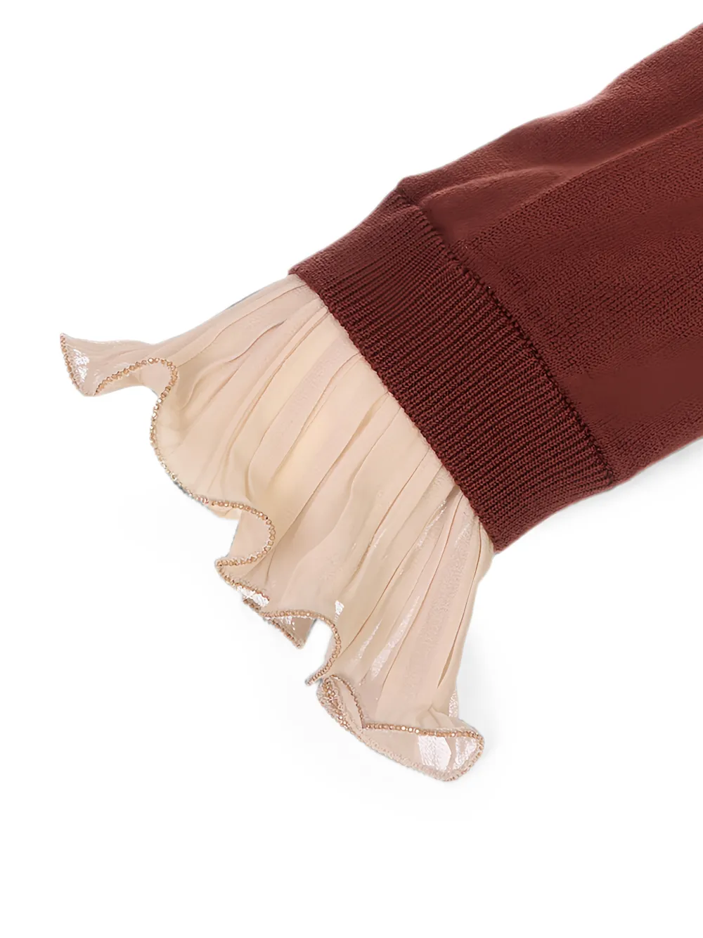 Fabiana Filippi long-sleeve ruffle-cuff sweater Bruin
