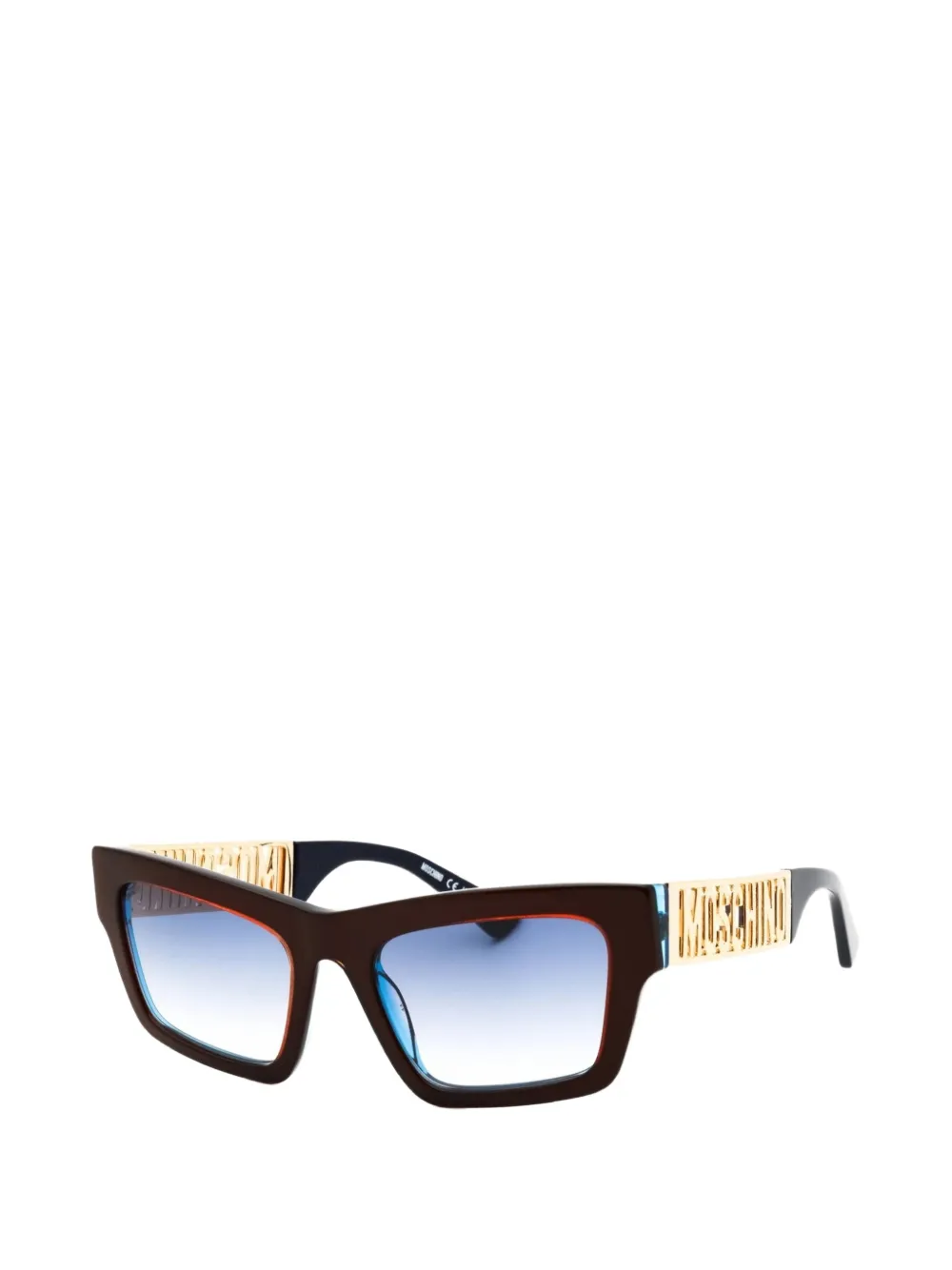 Moschino Eyewear Zonnebril met rechthoekig montuur Bruin