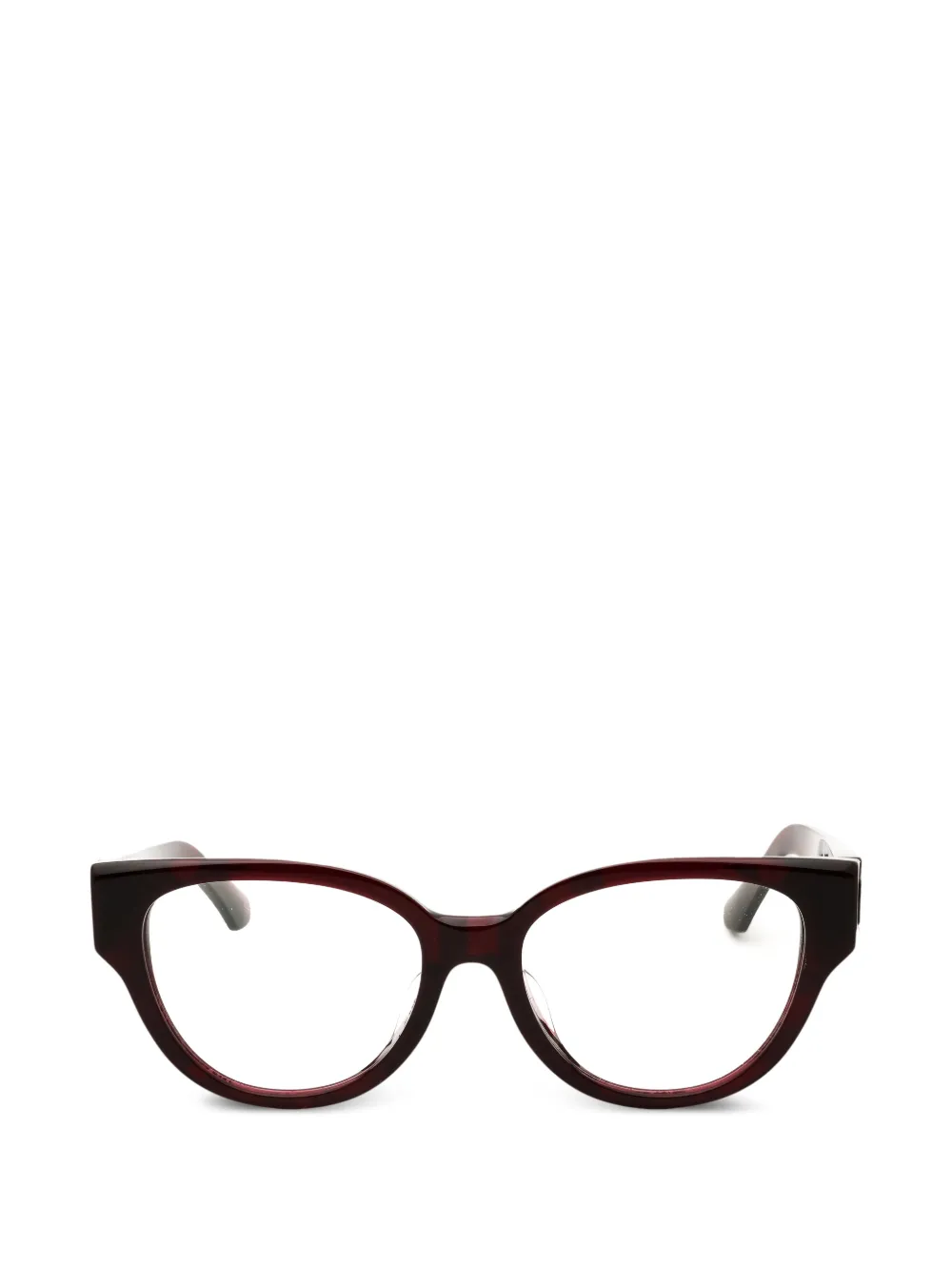 Burberry round full-rim check-red frame glasses - Rot