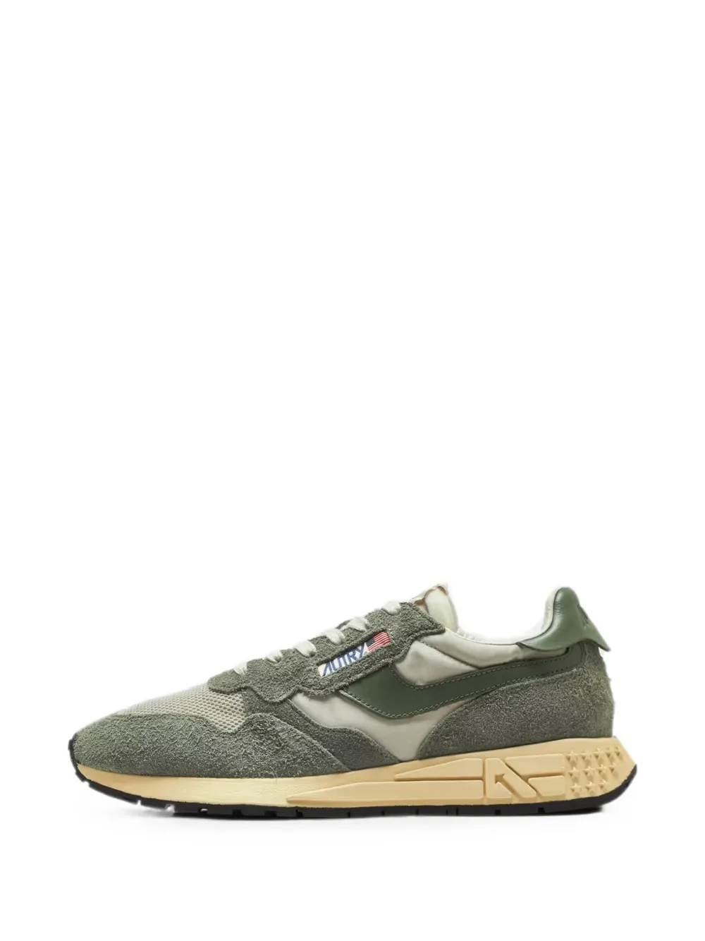 Autry suede-panelled mesh sneakers Groen