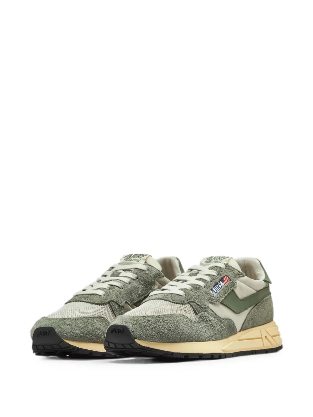 Autry suede-panelled mesh sneakers Groen