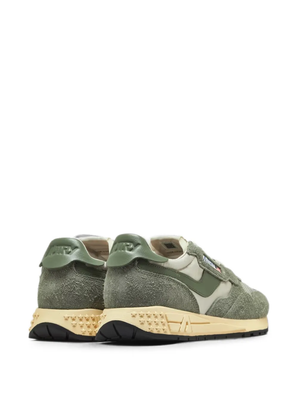 Autry suede-panelled mesh sneakers Groen