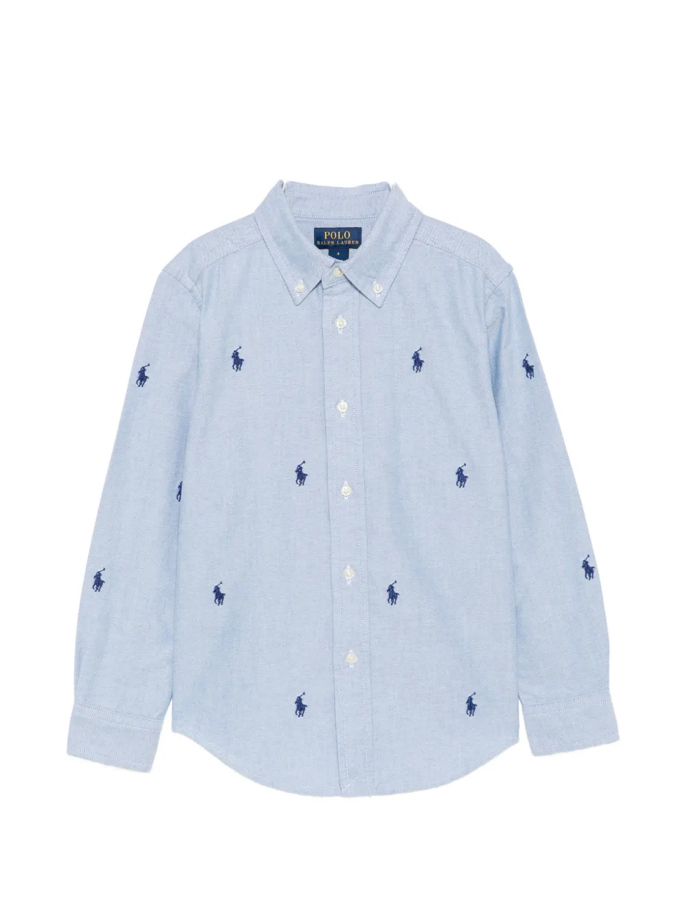 POLO RALPH LAUREN KIDS embroidered-logo button-down shirt - Blau