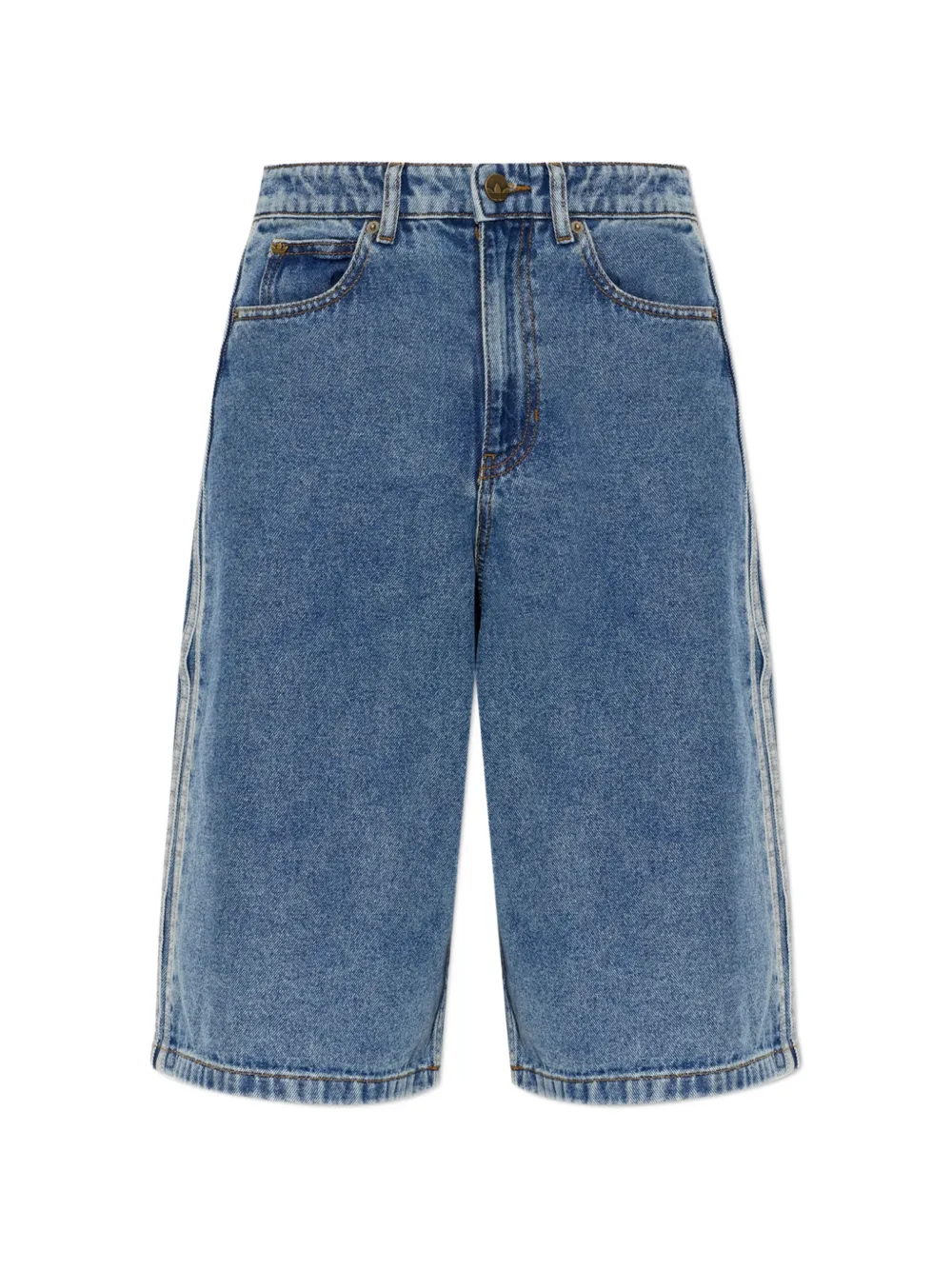 adidas side-stripe denim shorts - Blu