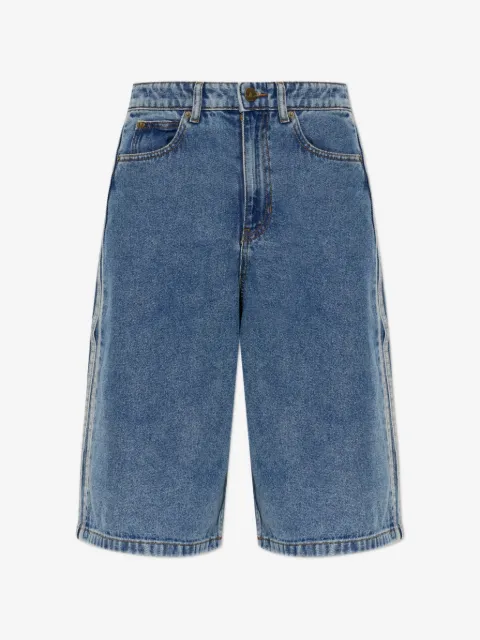adidas side-stripe denim shorts