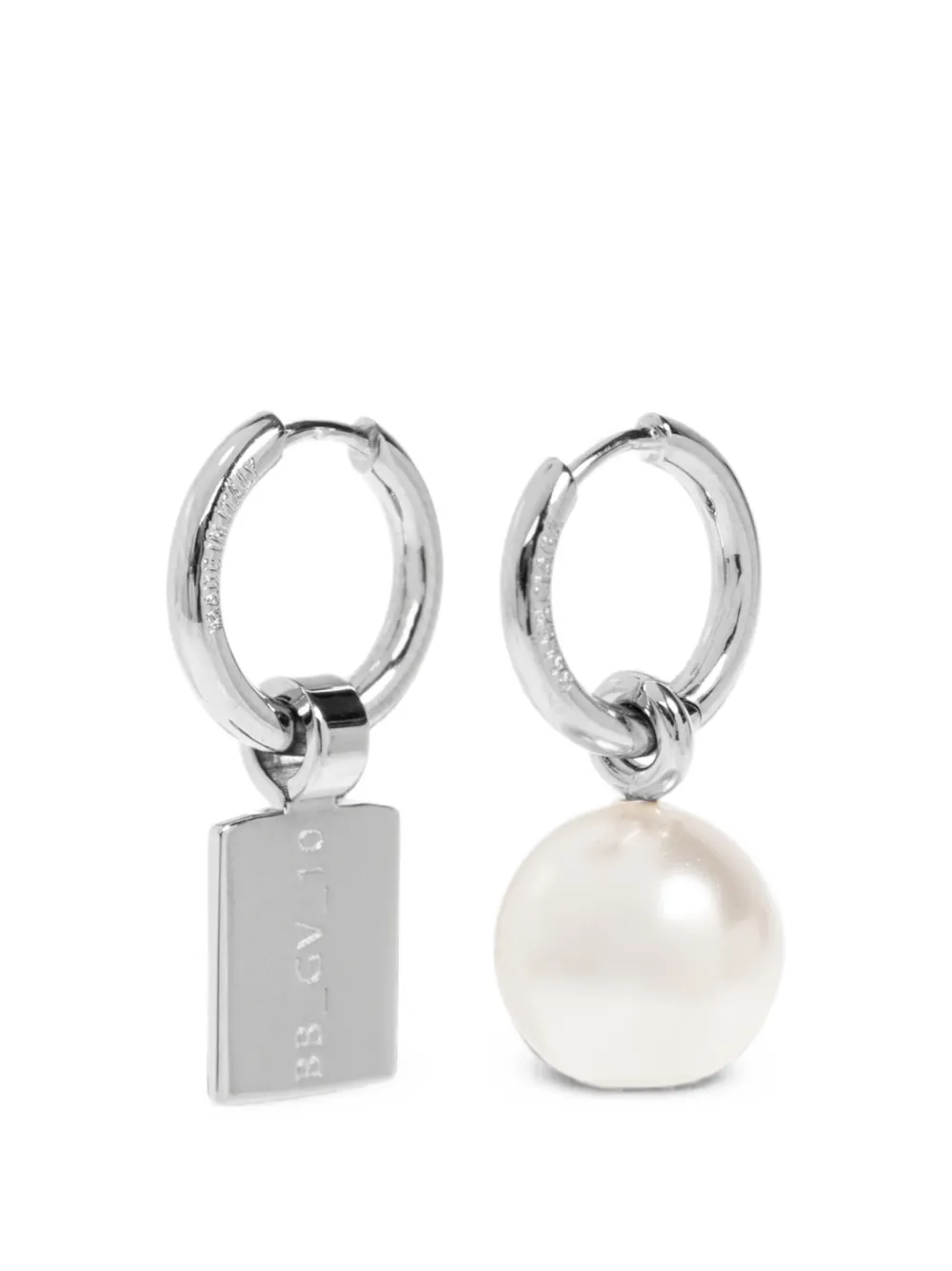 Balenciaga Malibu pearl earrings in shiny silver - Argento