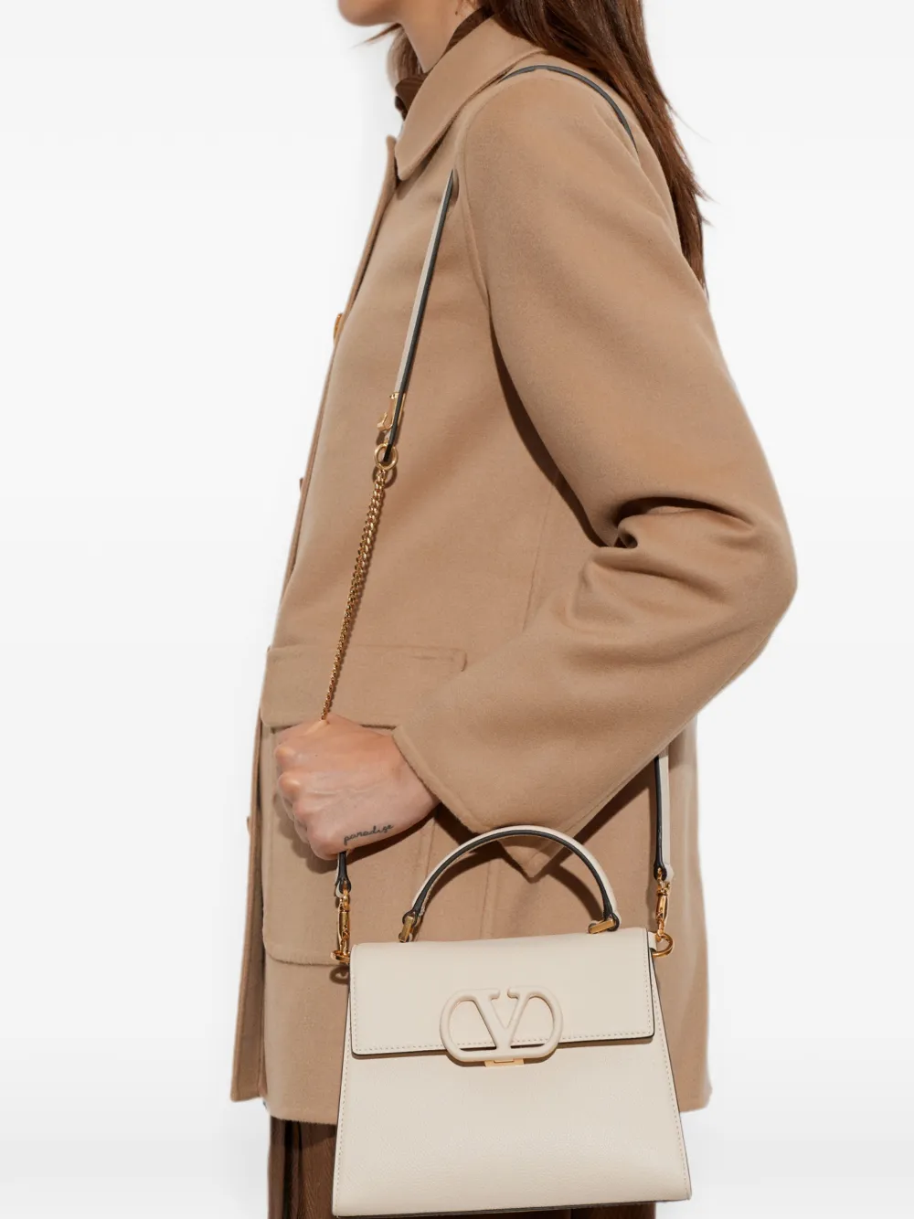 Valentino Garavani VLogo leren heuptas Beige